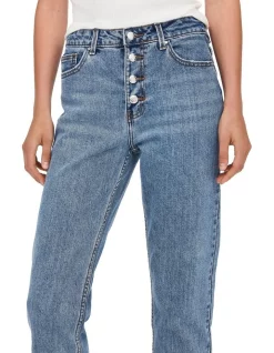 Flash Sale 👍 ONLY Emily High Waisted Straight Ankle 👖 Jeans In Light Blue Denim 👏 -High Waist Denim Cry Sale unnamed file 102