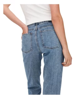 Flash Sale 👍 ONLY Emily High Waisted Straight Ankle 👖 Jeans In Light Blue Denim 👏 -High Waist Denim Cry Sale unnamed file 103