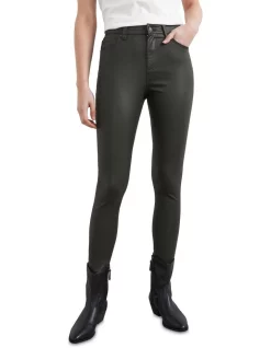 Promo π€© French Connection π§₯ Coated High Rise Skinny Jean In Khaki π₯