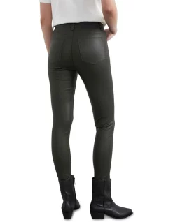 Promo 🤩 French Connection 🧥 Coated High Rise Skinny Jean In Khaki 🔥 -High Waist Denim Cry Sale unnamed file 1037