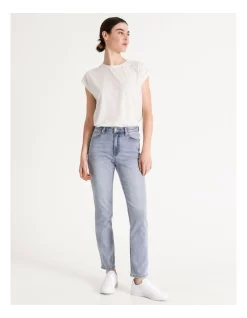 Flash Sale π Grab Denim Harper High Rise Straight Full Length Jean Light Blue π