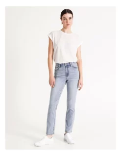 Flash Sale 😍 Grab Denim Harper High Rise Straight Full Length Jean Light Blue 😉 -High Waist Denim Cry Sale unnamed file 107