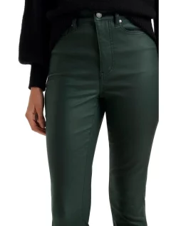 Cheapest 🔔 Forever New Bella Cropped High Rise Sculpting Jean In Dark Green ⌛ -High Waist Denim Cry Sale unnamed file 1074