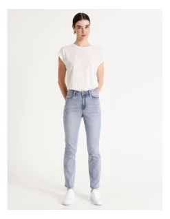 Flash Sale 😍 Grab Denim Harper High Rise Straight Full Length Jean Light Blue 😉 -High Waist Denim Cry Sale unnamed file 108
