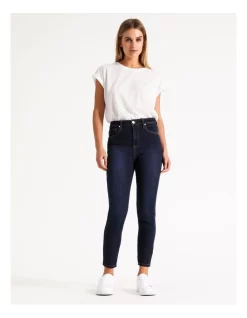 Best reviews of π― Grab Denim Olivia Petite High Rise Skinny Jean Dark Blue π