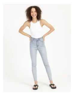 Cheap ✨ Miss Shop High Waist Skinny 👖 Jeans In Light Blue ✔️ -High Waist Denim Cry Sale unnamed file 1162