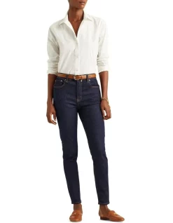 Deals 😀 Lauren Ralph Lauren High Rise Skinny Ankle Jean Blue 🌟 -High Waist Denim Cry Sale unnamed file 1274