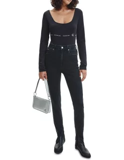 Budget 🥰 Calvin Klein 👖 Jeans High Rise Skinny Jean Black 😍 -High Waist Denim Cry Sale unnamed file 1304