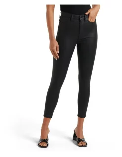 Deals ✨ Forever New Bella Cropped High Rise Sculpting Jean Black 🧥 Coated 🎉