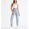 Best Sale 💯 Miss Shop Recycled Blend Mom Jean In Light Blue ⌛ -High Waist Denim Cry Sale unnamed file 1391