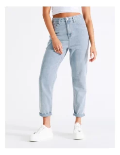 Best Sale 💯 Miss Shop Recycled Blend Mom Jean In Light Blue ⌛ -High Waist Denim Cry Sale unnamed file 1392