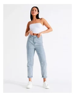 Best Sale 💯 Miss Shop Recycled Blend Mom Jean In Light Blue ⌛ -High Waist Denim Cry Sale unnamed file 1393
