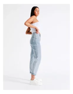 Best Sale 💯 Miss Shop Recycled Blend Mom Jean In Light Blue ⌛ -High Waist Denim Cry Sale unnamed file 1396