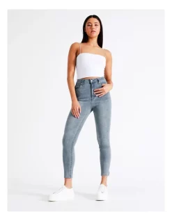 Buy 🎉 Miss Shop High Waist Skinny Jean In Light Blue 🛒