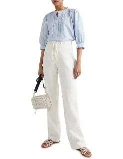 Best deal 👍 Tommy Hilfiger Relaxed Straight High Waisted Jean With Belt In White 😀