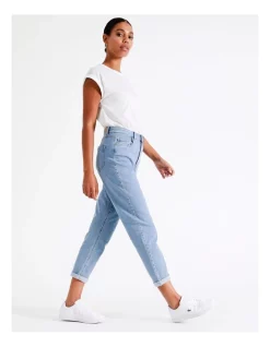 Discount β Grab Denim Mom High Rise Jean In Chelsea Light Blue π