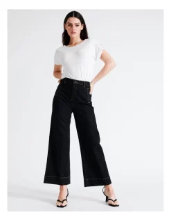 Wholesale ✔️ Basque Recycled Cotton Blend Wide Leg Jean In Indigo ❤️