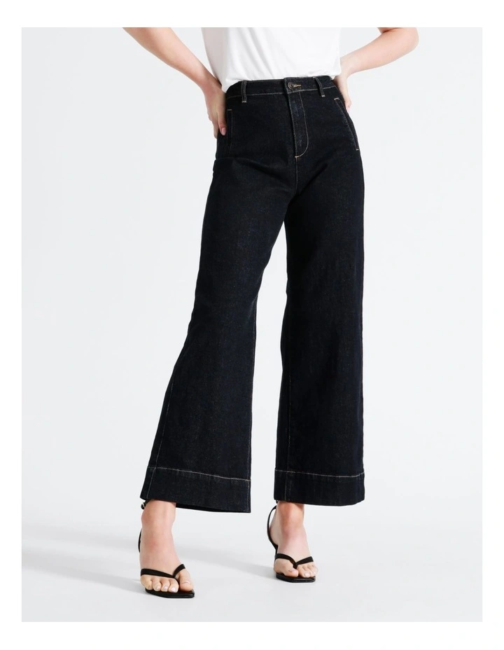 Wholesale ✔️ Basque Recycled Cotton Blend Wide Leg Jean In Indigo ❤️ 4 Wholesale ✔️ Basque Recycled Cotton Blend Wide Leg Jean In Indigo ❤️ - Image 2