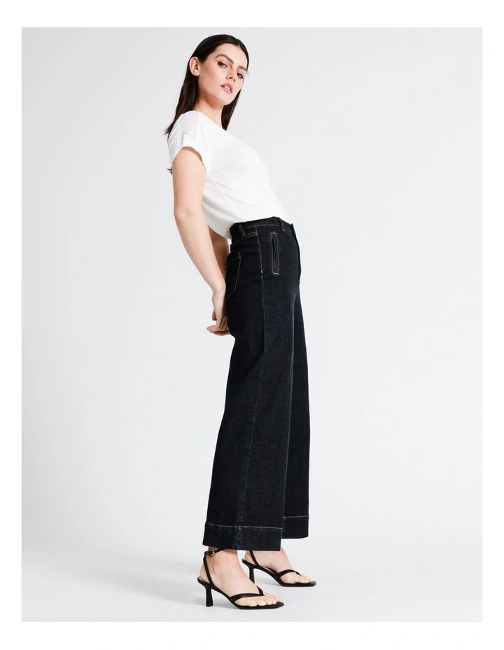 Wholesale ✔️ Basque Recycled Cotton Blend Wide Leg Jean In Indigo ❤️ 6 Wholesale ✔️ Basque Recycled Cotton Blend Wide Leg Jean In Indigo ❤️ - Image 4