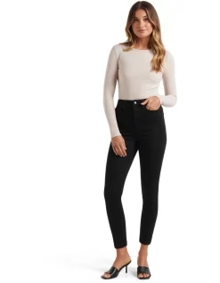 Cheap 🥰 Forever New Petite Bella Cropped High Rise Jean In Black 🧨 -High Waist Denim Cry Sale unnamed file 1457