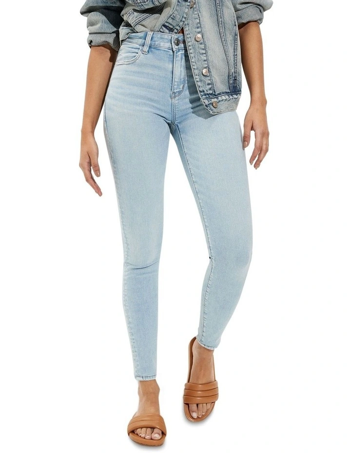 Hot Sale ⭐ American Eagle Ne(x)t Level High Waisted Jegging In Worn Out Blue ⭐ 3 Hot Sale ⭐ American Eagle Ne(x)t Level High Waisted Jegging In Worn Out Blue ⭐