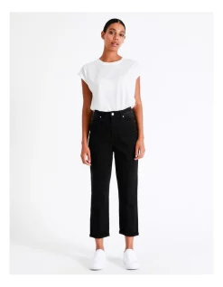 Outlet 🎉 Grab Denim Mom High Rise Jean In Washed Black 🤩