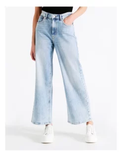 Best Pirce ❤️ ONLY Madison Life High Waisted Wide Crop 👖 Jeans In Light Blue Denim 🛒 -High Waist Denim Cry Sale unnamed file 1526