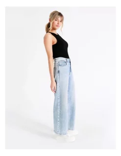 Best Pirce ❤️ ONLY Madison Life High Waisted Wide Crop 👖 Jeans In Light Blue Denim 🛒 -High Waist Denim Cry Sale unnamed file 1529