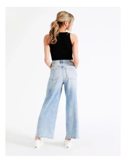 Best Pirce ❤️ ONLY Madison Life High Waisted Wide Crop 👖 Jeans In Light Blue Denim 🛒 -High Waist Denim Cry Sale unnamed file 1530