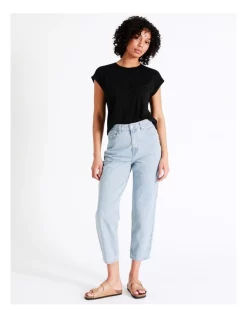 Best Sale 🎉 Grab Denim Recycled Blend Barrel Jean In Coastal Blue 🥰 -High Waist Denim Cry Sale unnamed file 1543