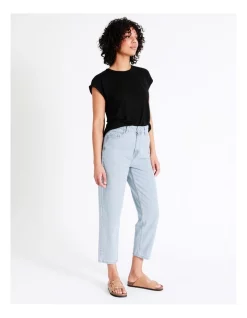 Best Sale 🎉 Grab Denim Recycled Blend Barrel Jean In Coastal Blue 🥰 -High Waist Denim Cry Sale unnamed file 1544