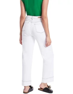 Coupon 🌟 Marcs Maya Wide Leg Jean In White 😀 -High Waist Denim Cry Sale unnamed file 1549