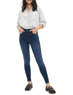 Wholesale π American Eagle Dream Super High Waisted Jegging In Dark Denim π