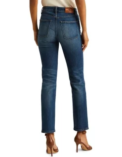 Buy 🎉 Lauren Ralph Lauren High-Rise Straight Ankle Jean In Blue 🧨 -High Waist Denim Cry Sale unnamed file 1574