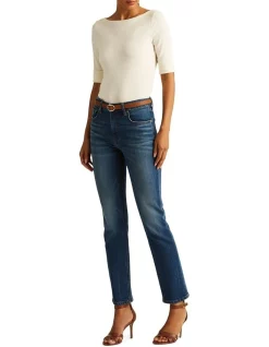 Buy 🎉 Lauren Ralph Lauren High-Rise Straight Ankle Jean In Blue 🧨 -High Waist Denim Cry Sale unnamed file 1575
