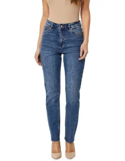 Coupon π₯ Vero Moda Brenda High Waist Straight Leg Jean Medium Blue β€οΈ