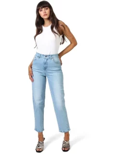 Outlet 💯 Emerge 👩 Woman Karen 80'S Mum Jean In Bondi Blue 😍 -High Waist Denim Cry Sale unnamed file 1615