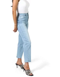 Outlet 💯 Emerge 👩 Woman Karen 80'S Mum Jean In Bondi Blue 😍 -High Waist Denim Cry Sale unnamed file 1616