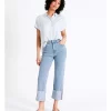 Hot Sale 🎉 Grab Denim High Waist Turnback Cuff Cropped Jean In Mid Blues 😀 -High Waist Denim Cry Sale unnamed file 1618