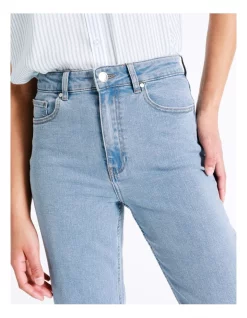 Hot Sale 🎉 Grab Denim High Waist Turnback Cuff Cropped Jean In Mid Blues 😀 -High Waist Denim Cry Sale unnamed file 1624