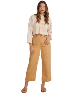 Flash Sale 😍 Billabong Everly Pants Brown 👍 -High Waist Denim Cry Sale unnamed file 1628