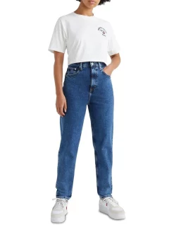 Outlet π Tommy π Jeans Ultra High Waisted Tapered Mom Jean In Blue βοΈ
