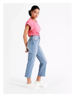 Budget 🎉 Grab Denim Recycled Blend Billie Straight Jean Petite In Blue 🔥 -High Waist Denim Cry Sale unnamed file 1679
