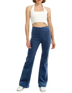 Outlet ❤️ Belle & Bloom Studio Corduroy Flared Pants Blue 🤩