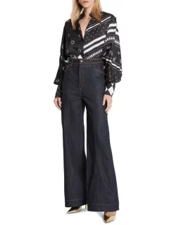 Coupon ⭐ Sass & Bide Soul Kind Of Feeling Neat Fit Flare Dark Indigo ⭐