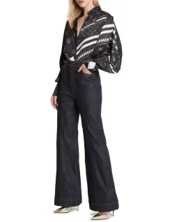 Coupon ⭐ Sass & Bide Soul Kind Of Feeling Neat Fit Flare Dark Indigo ⭐ -High Waist Denim Cry Sale unnamed file 1759