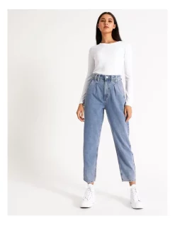 Outlet 😉 Miss Shop Barrel Leg Jean In Light Blue ⭐