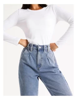 Outlet 😉 Miss Shop Barrel Leg Jean In Light Blue ⭐ -High Waist Denim Cry Sale unnamed file 1828