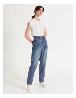 Brand new 😍 Grab Denim Paperbag Waist 👖 Jeans Dakota Blue 😀 -High Waist Denim Cry Sale unnamed file 1844