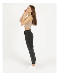 Best Sale 😉 Miss Shop Mom Tapered Jean In Washed Black 🔥 -High Waist Denim Cry Sale unnamed file 1855